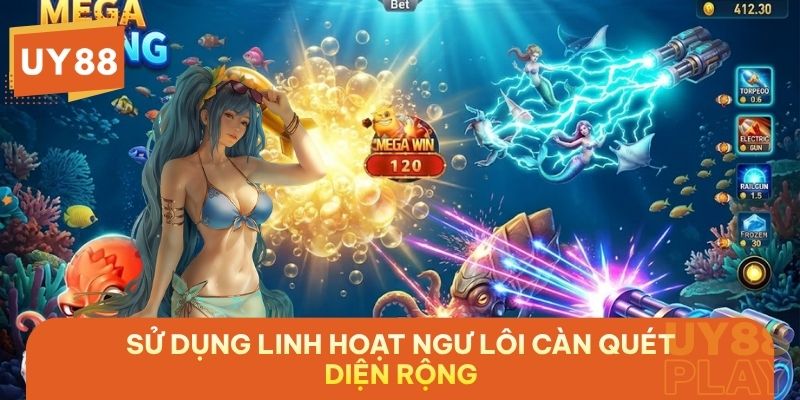 Sử dụng linh hoạt Ngư Lôi càn quét diện rộng, Súng Phóng Điện làm chậm mục tiêu và Bão Đạn dứt điểm Boss đúng thời điểm.